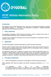 IFCPF - Athlete Nationality Policy