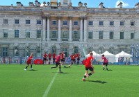 Players from CP United during the UEFA Champions Festival session. (Photo: Supplied)